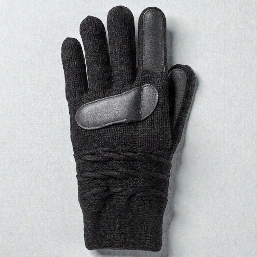 Isotoner Womens Black SmartDri Knit Gloves Touchscreen One Size NWT - Picture 7 of 8